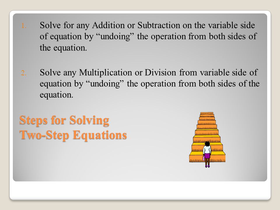 Steps for Solving Two-Step Equations