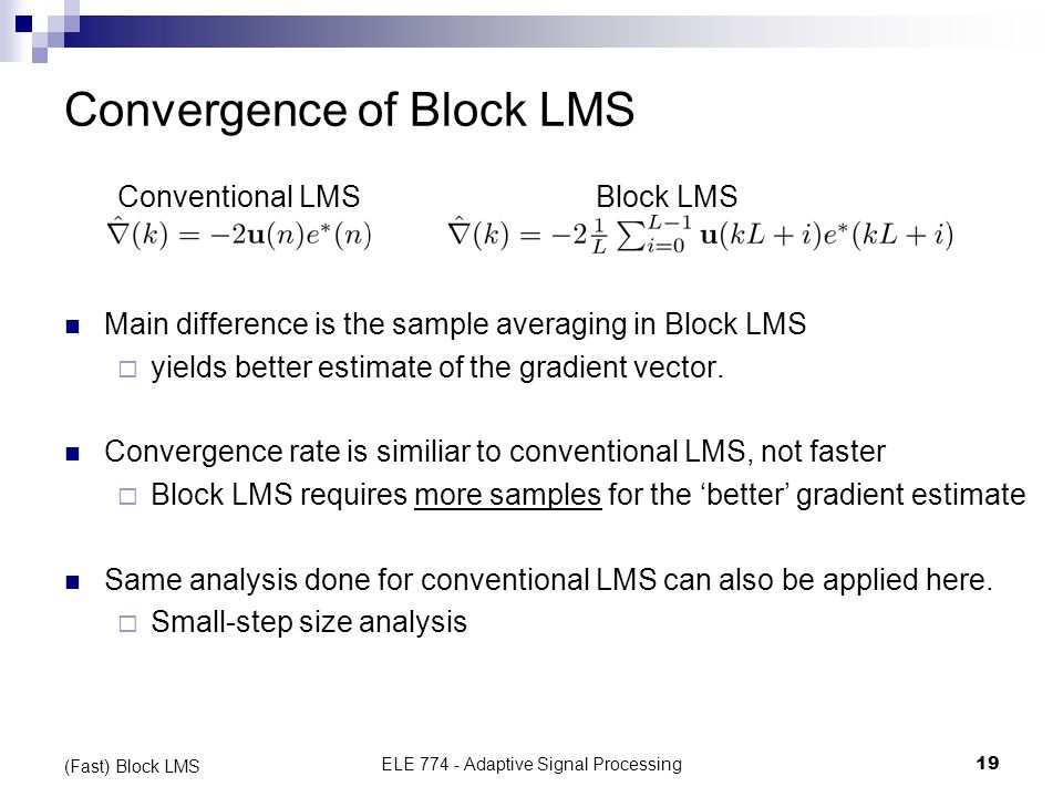 Convergence of Block LMS