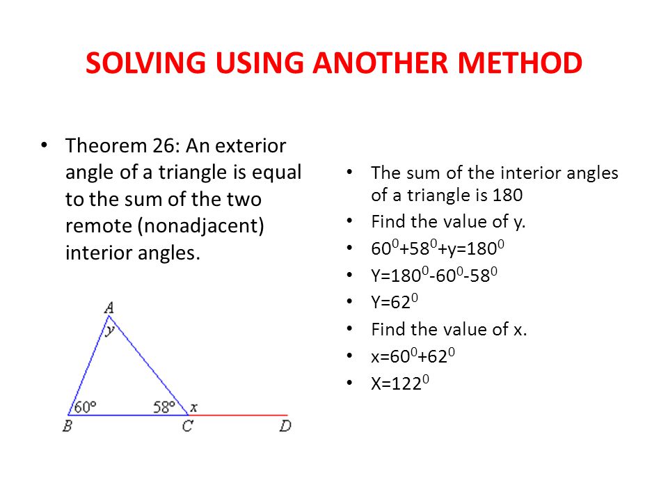 How To Find An Angle Measure For A Triangle With An Extended
