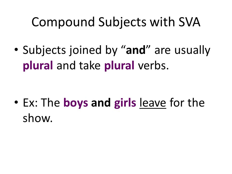 Compound Subjects with SVA