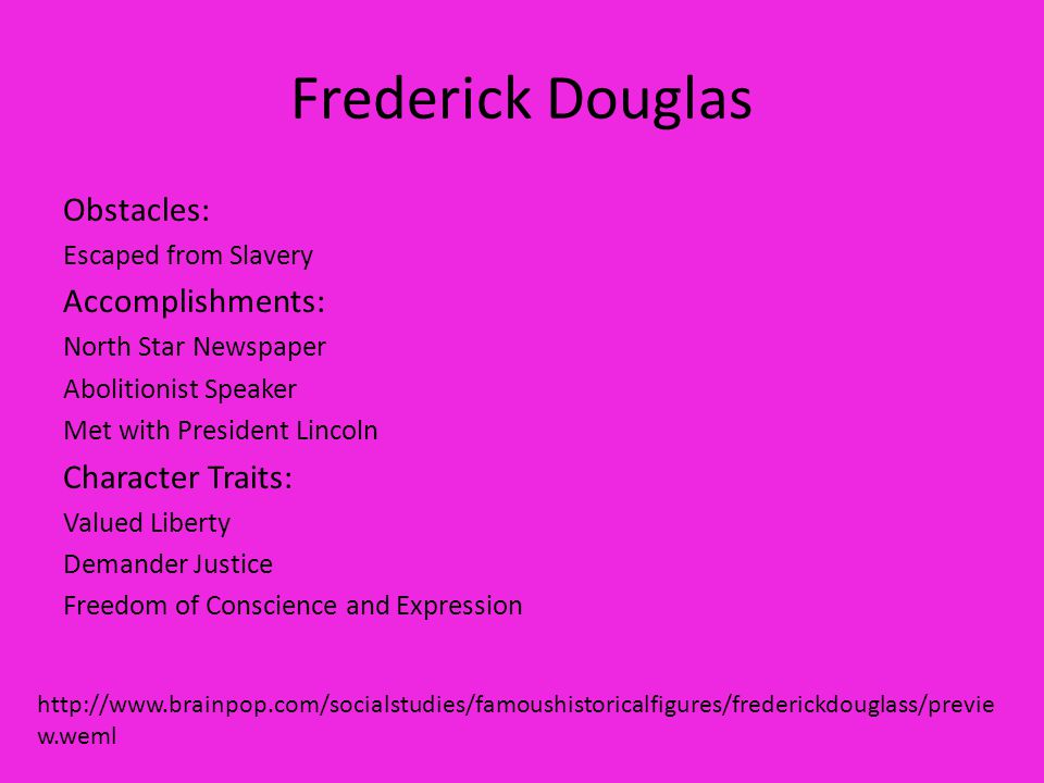 frederick douglass obstacles