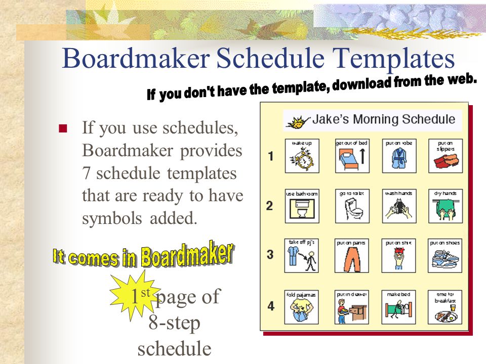 Boardmaker Schedule Templates