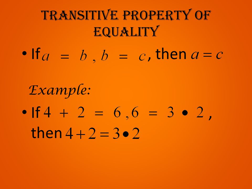 Transitive property of equality