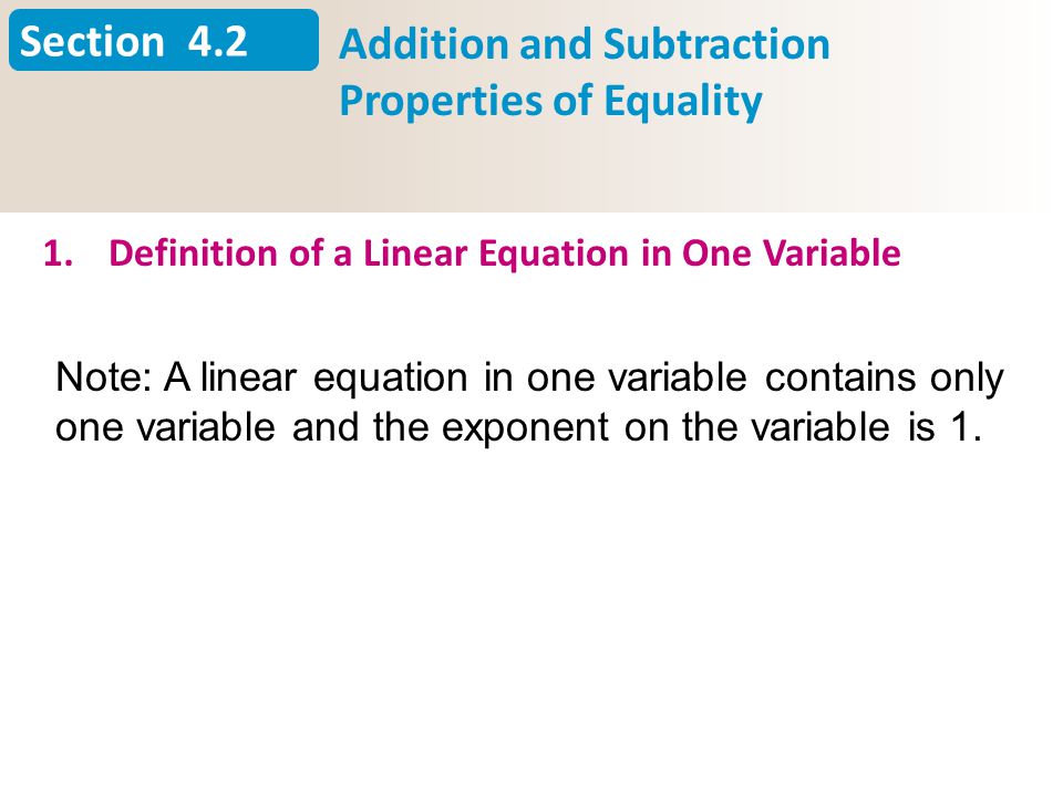 Addition and Subtraction Properties of Equality