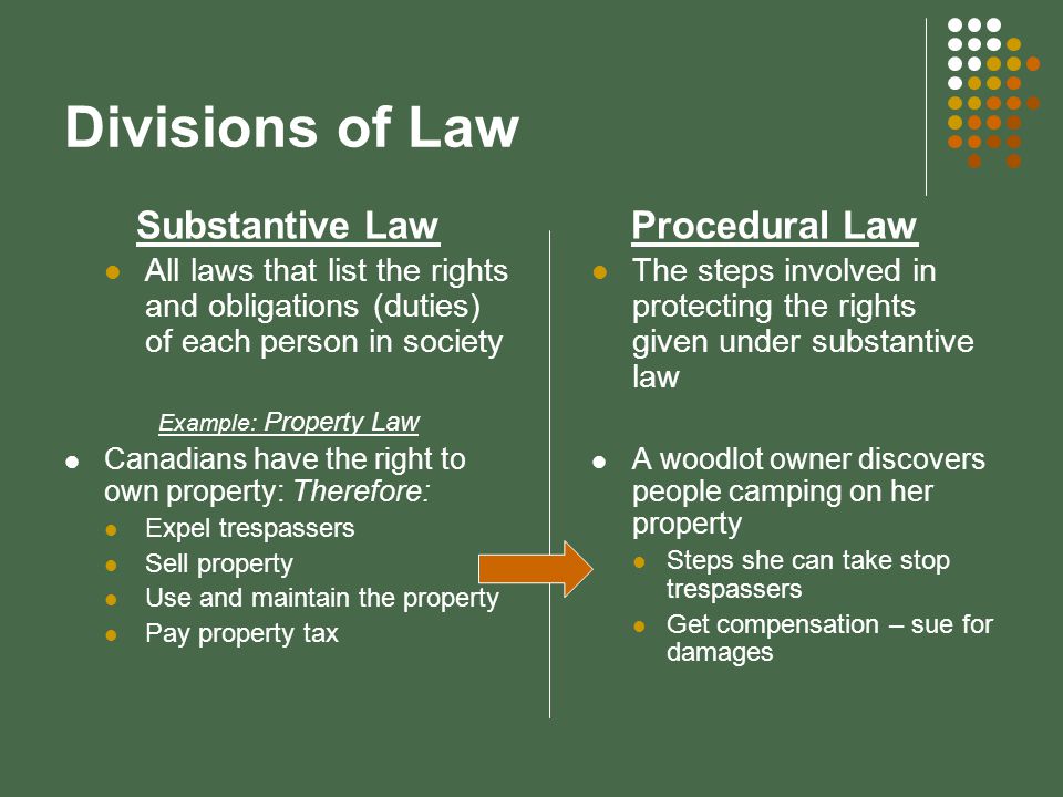 what is the difference between substantive law and procedural law