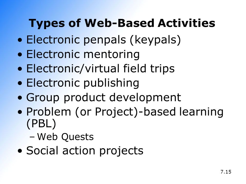 Types of Web-Based Activities