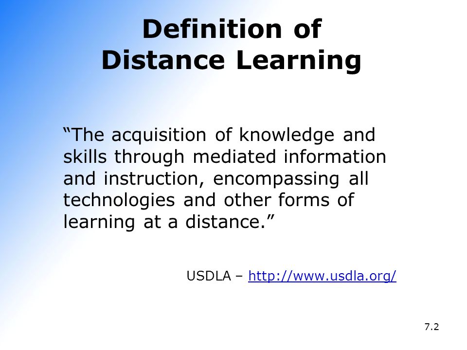 Definition of Distance Learning
