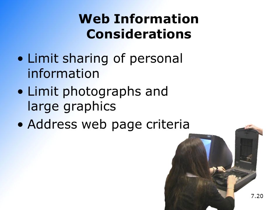 Web Information Considerations