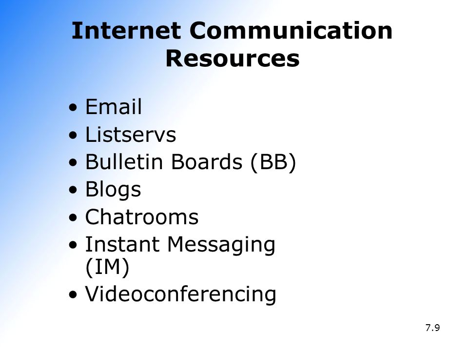 Internet Communication Resources