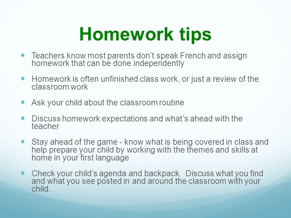 homework for teachers