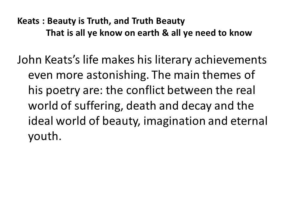 john keats achievements
