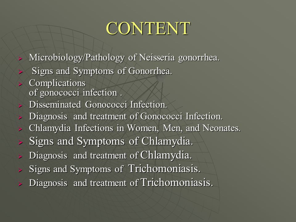 Gonorrhea Trichomoniasis Chlamidiosis Candidal And Mycotic