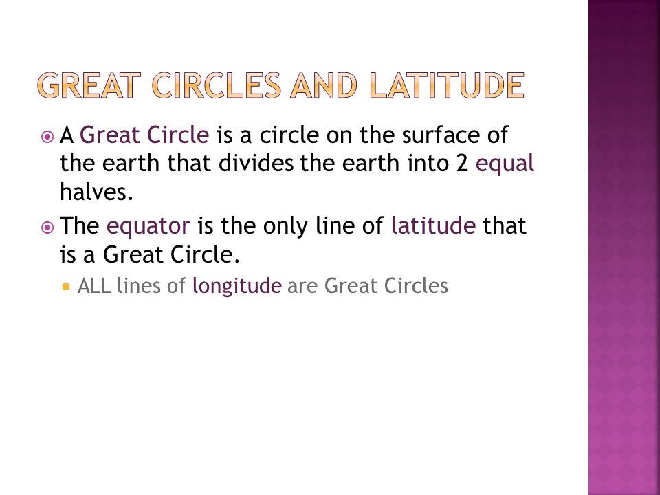 Great Circles and Latitude