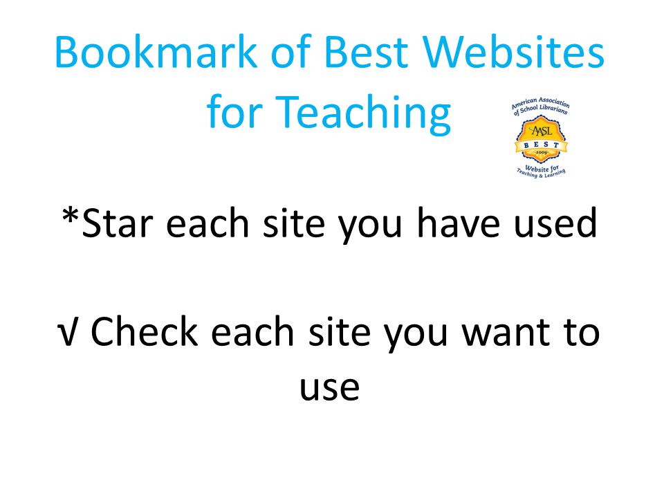 Bookmark of Best Websites for Teaching