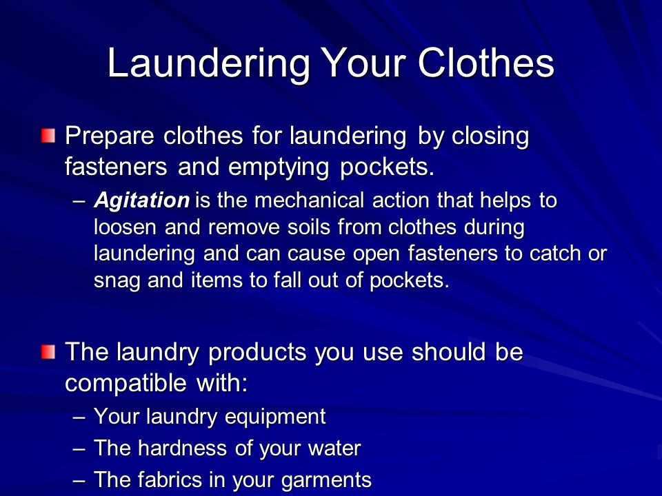 Laundering Your Clothes