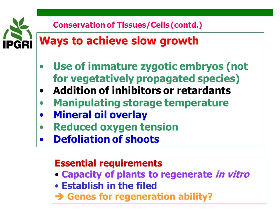 Ways to achieve slow growth