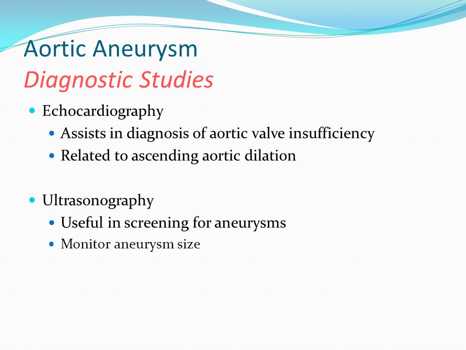 Aortic Aneurysm Diagnostic Studies