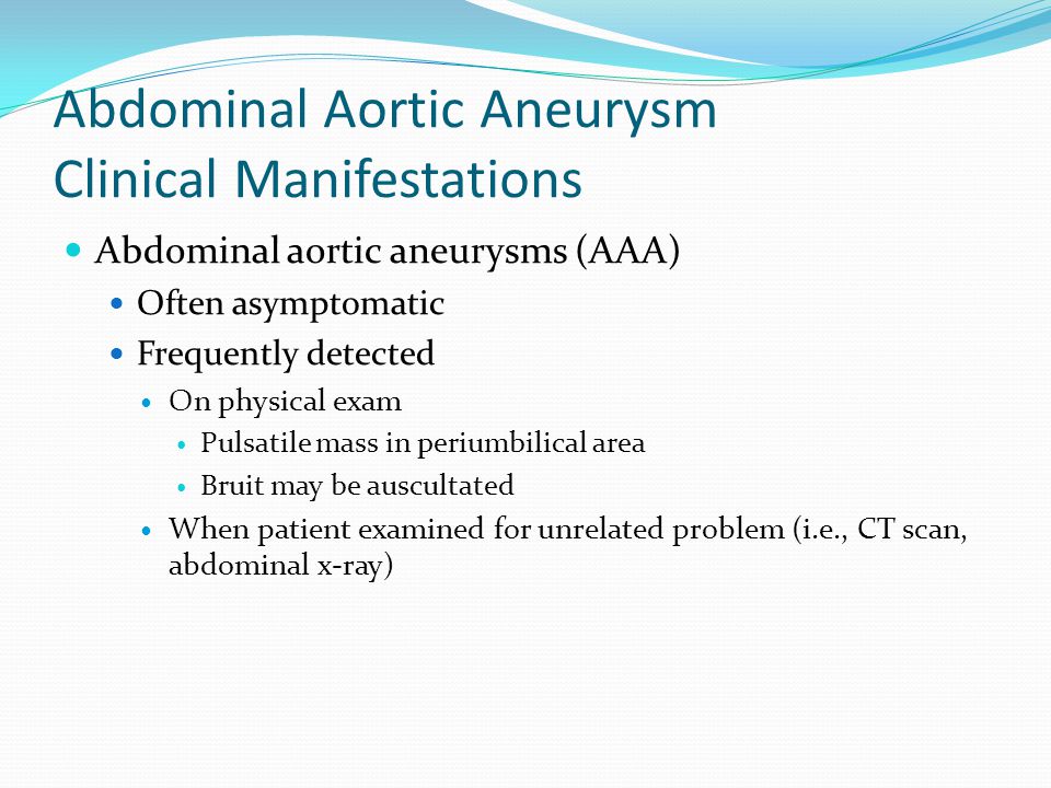 Abdominal Aortic Aneurysm Clinical Manifestations