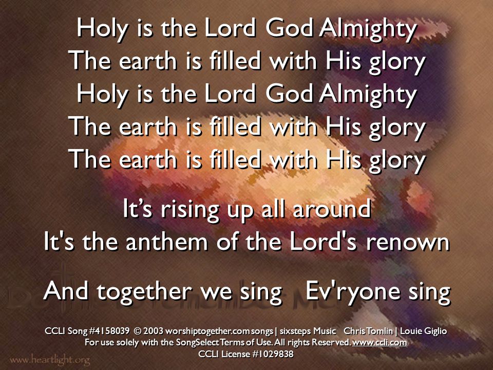 It’s rising up all around It s the anthem of the Lord s renown