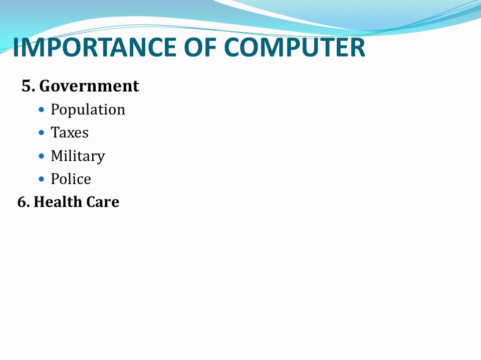 IMPORTANCE OF COMPUTER