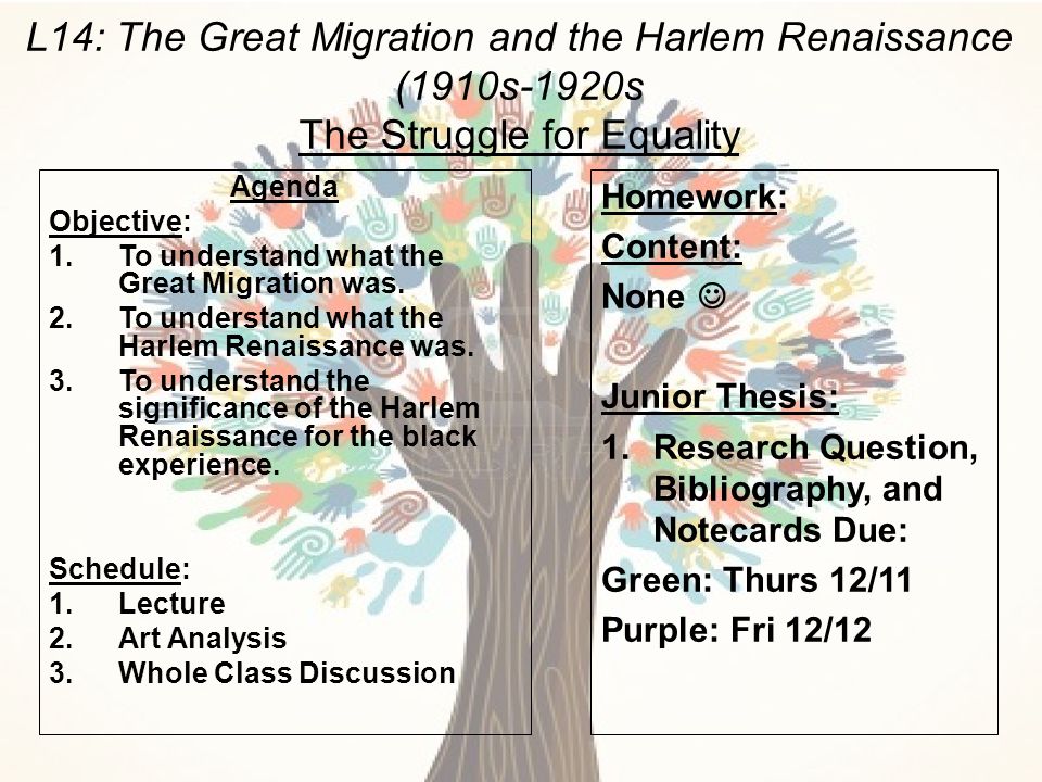 L14: The Great Migration and the Harlem Renaissance (1910s-1920s