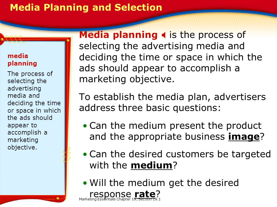 Media Planning and Selection
