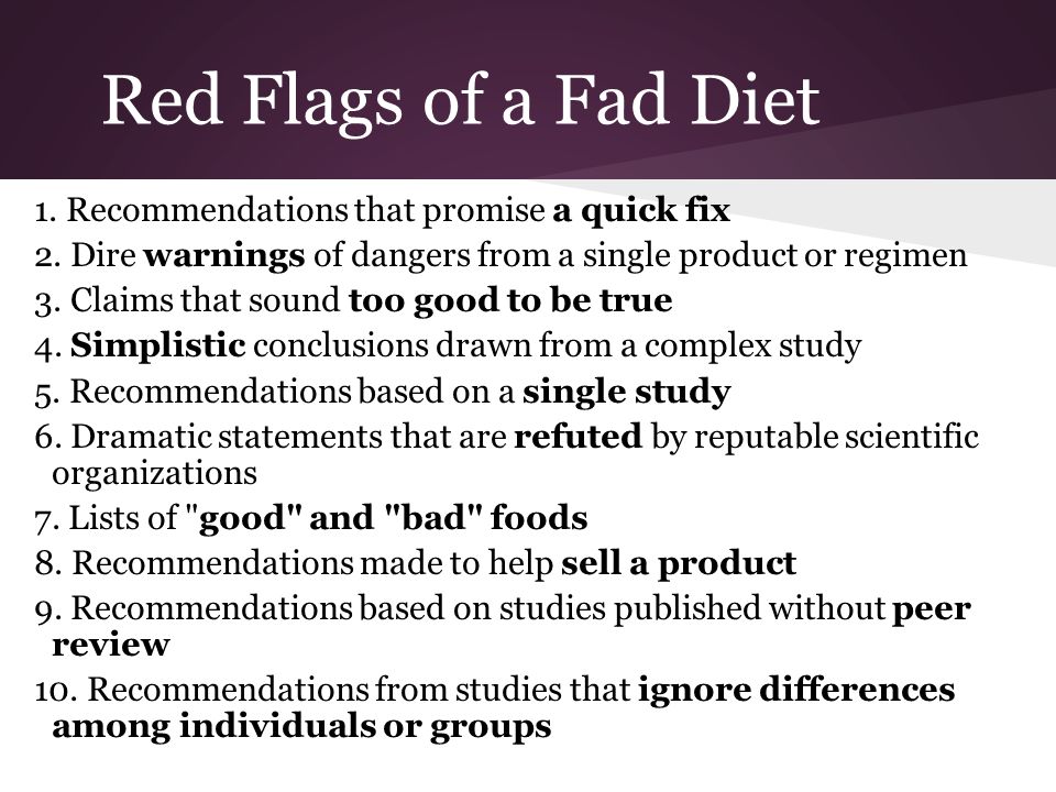 the red flags of diet planning