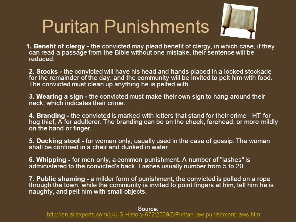 Puritan rules and laws