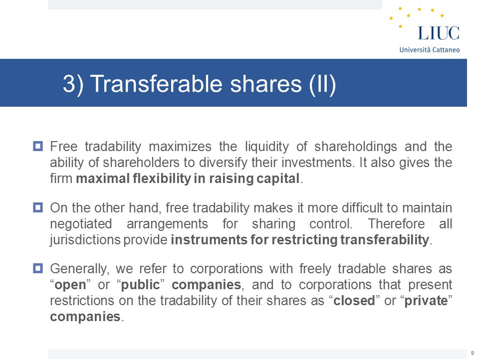 transferable shares definition