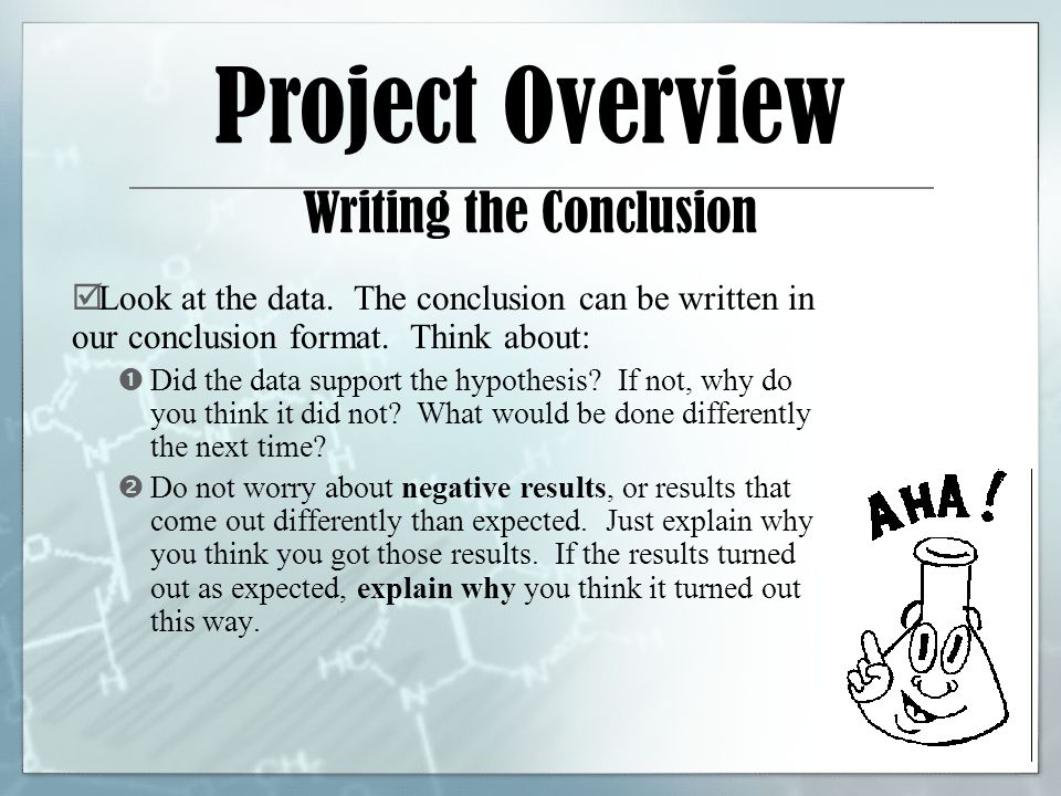 conclusion format for project