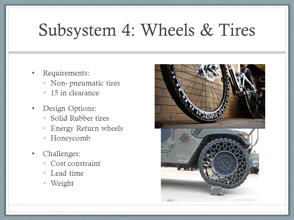 Subsystem 4: Wheels & Tires