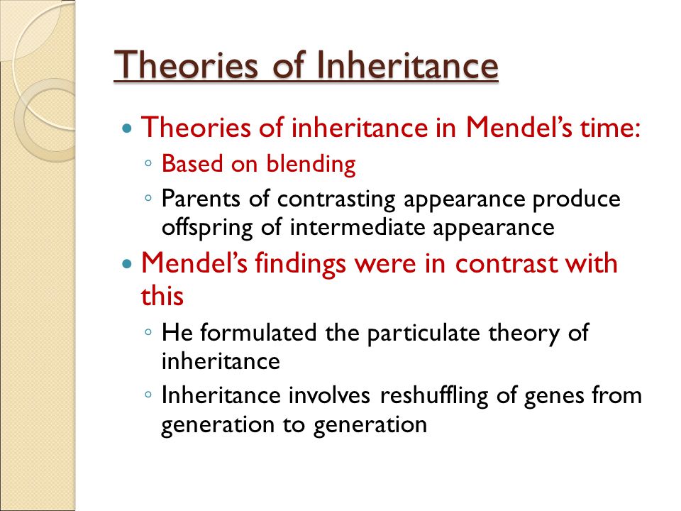 Theories of Inheritance