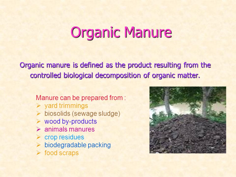 Organic Manure : An Overview - ppt video online download