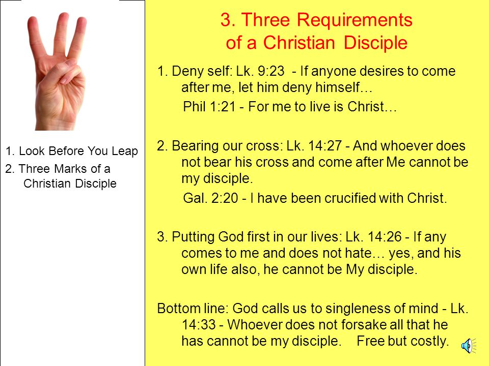 3. Three Requirements of a Christian Disciple