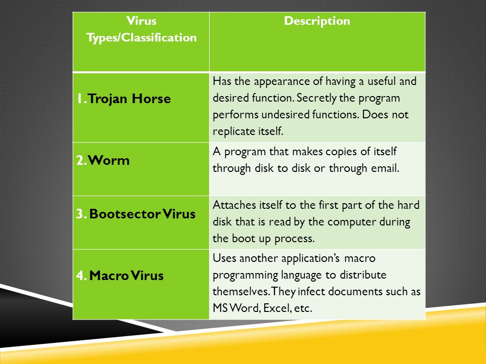 Virus Types/Classification