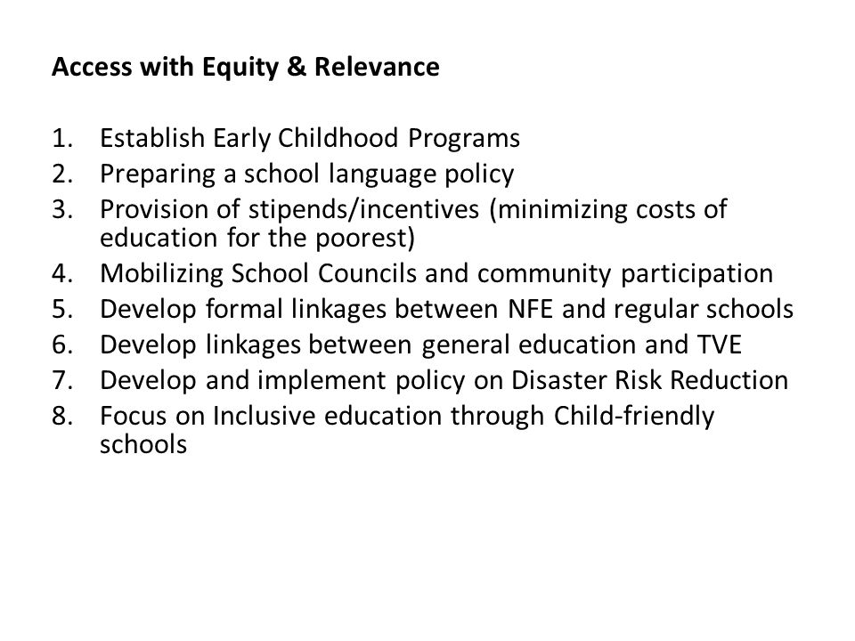 Access with Equity & Relevance