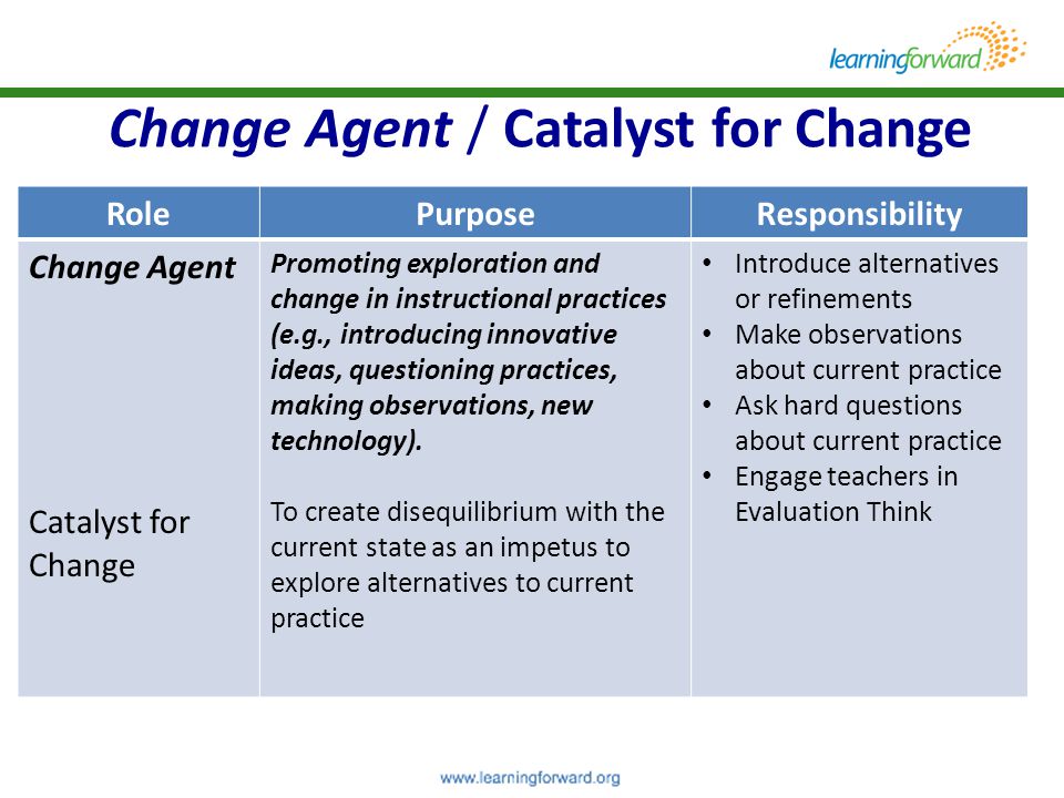 Change Agent / Catalyst for Change