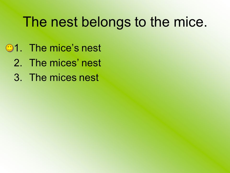 The nest belongs to the mice.