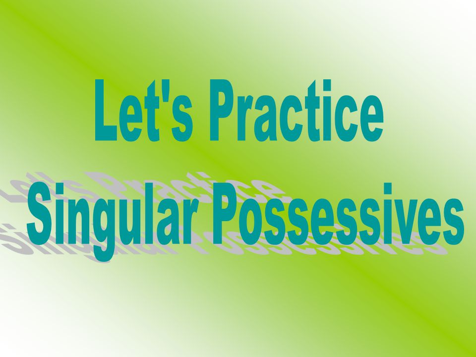 Let s Practice Singular Possessives