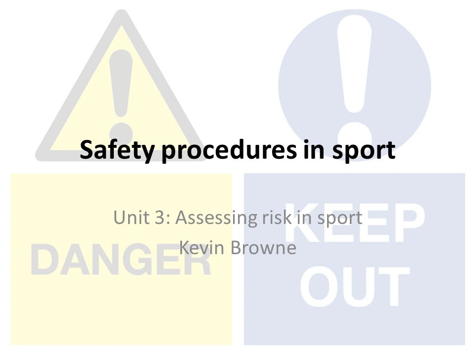 Safety procedures in sport