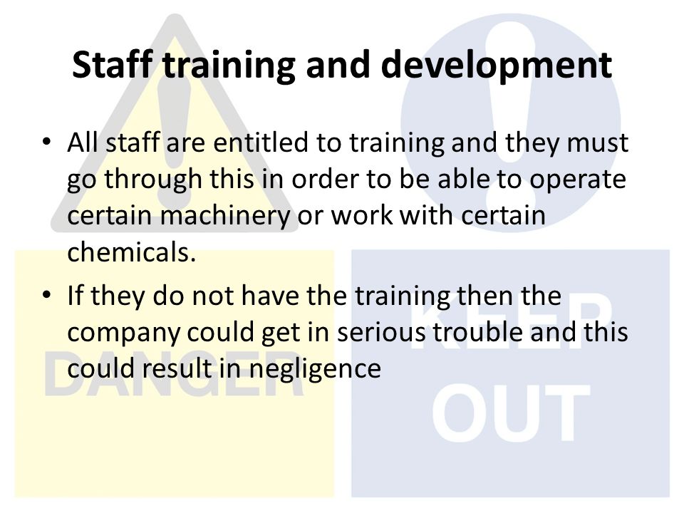 Staff training and development