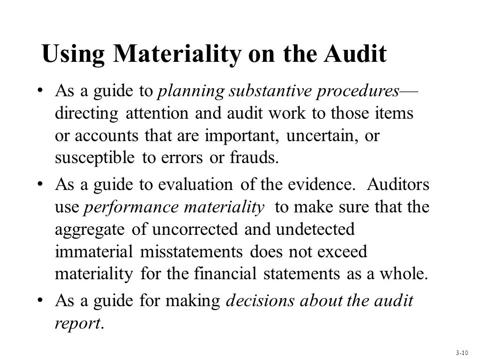 Using Materiality on the Audit