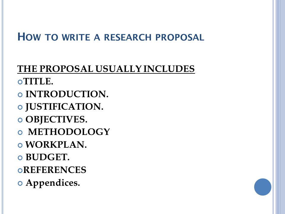 why write a research proposal