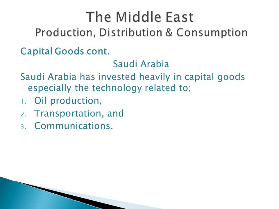 The Middle East Production, Distribution & Consumption