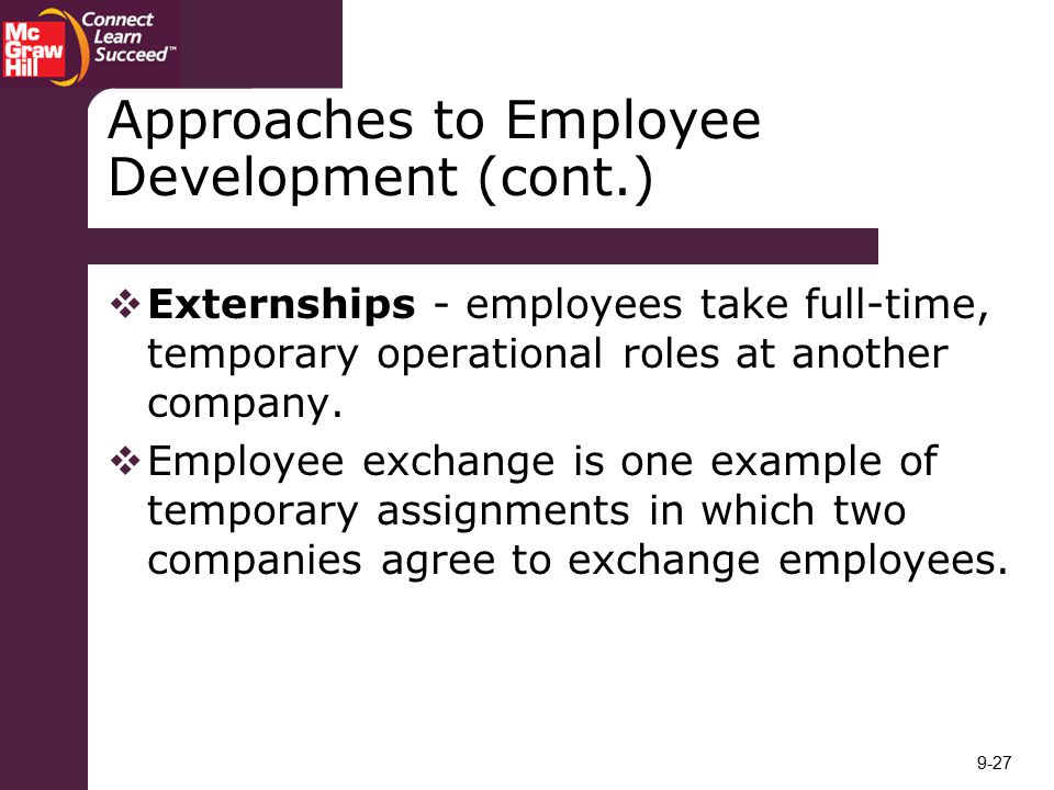 Approaches to Employee Development (cont.)