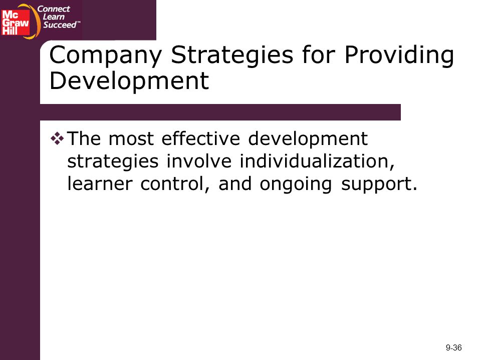Company Strategies for Providing Development