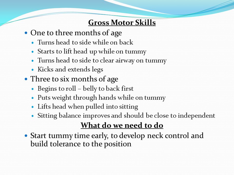 Infant Gross Motor Skills Development Chart