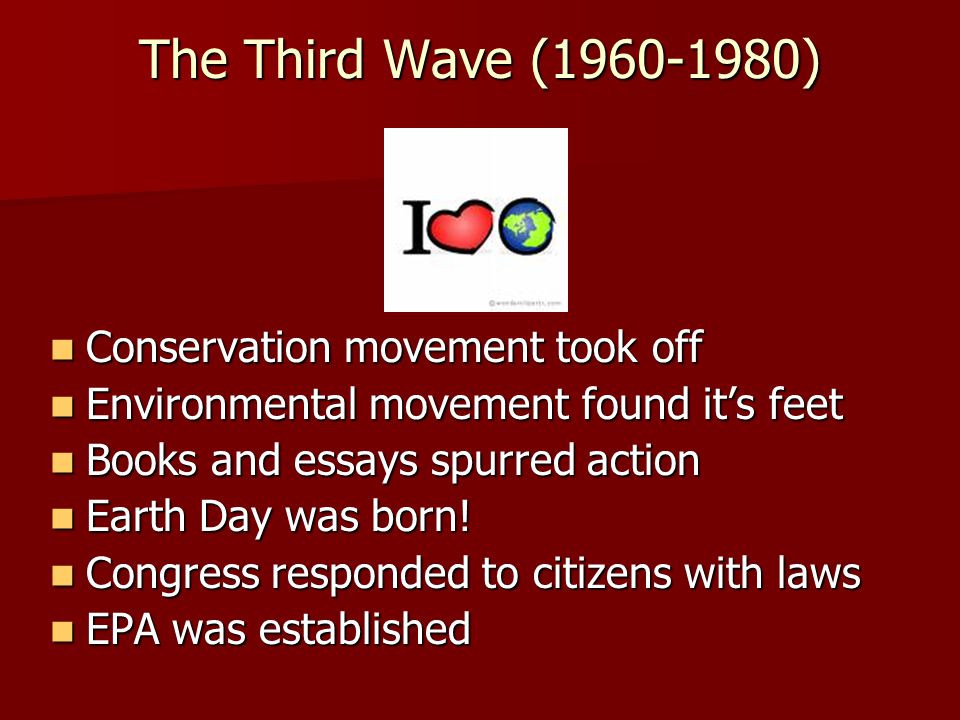 The Third Wave ( ) Conservation movement took off