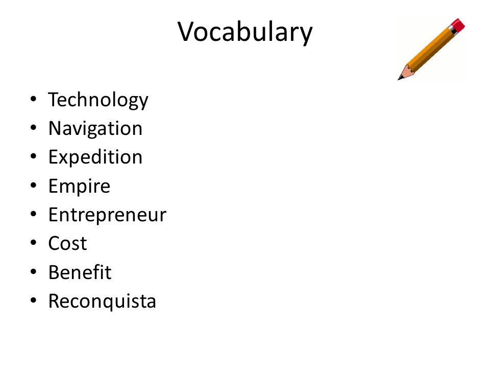 Vocabulary Technology Navigation Expedition Empire Entrepreneur Cost