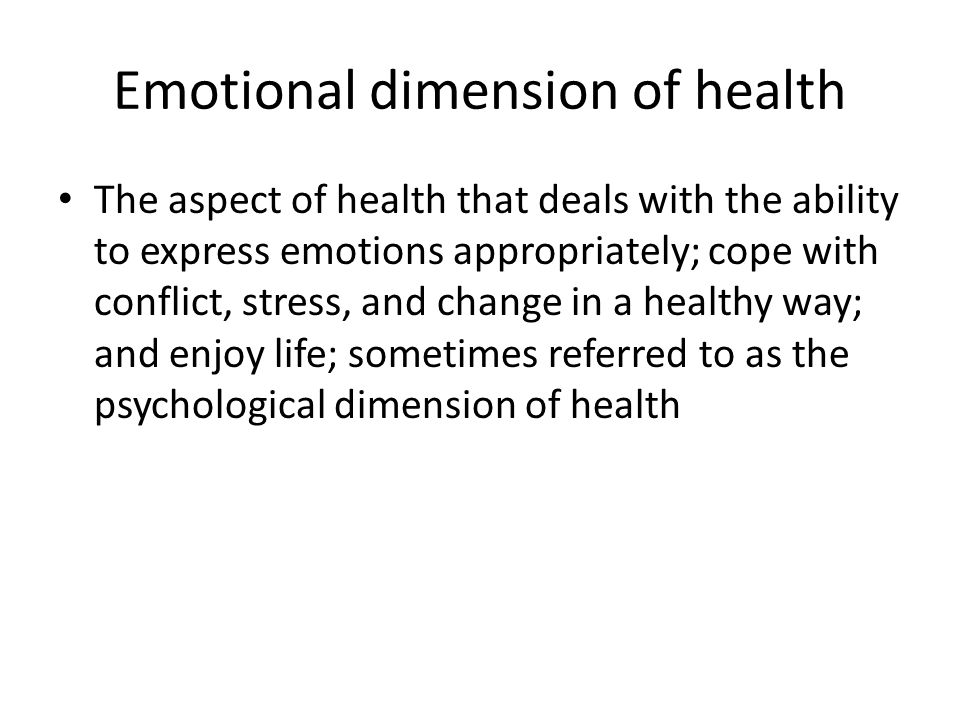 Emotional dimension of health